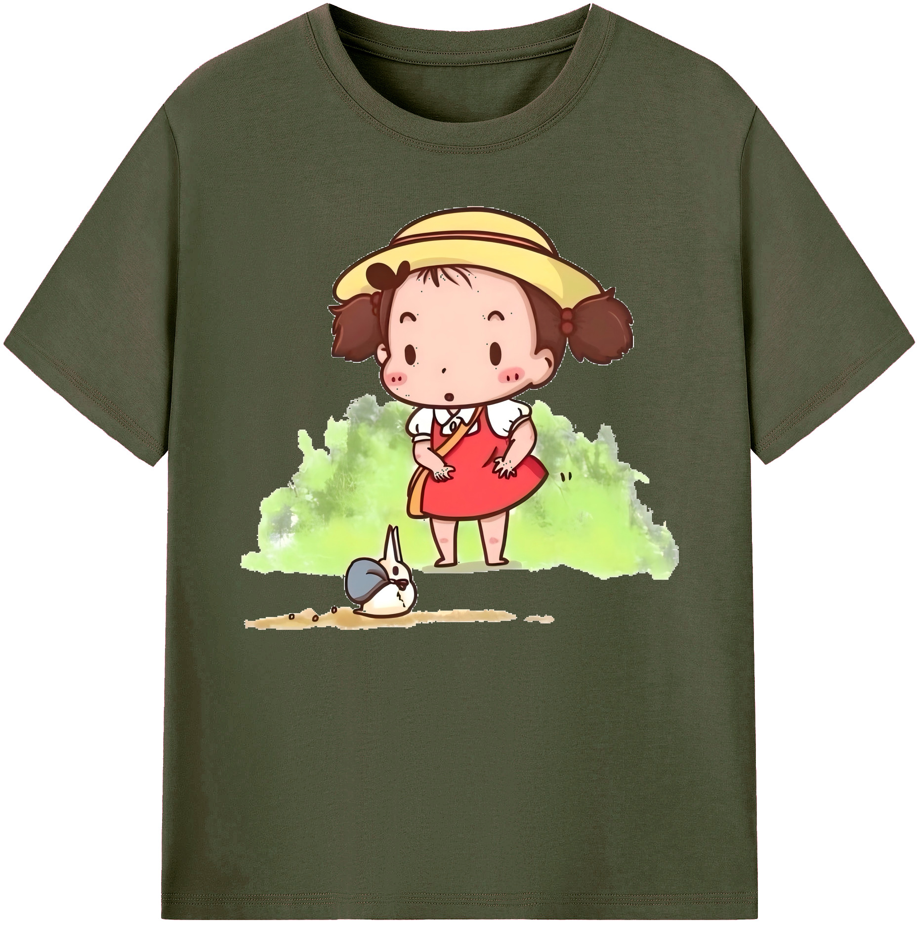 （画像用） となりのトトロ 草壁メイ 草壁サツキ My Neighbor Totoro Satsuki Kusakabe Mei Kusakabe 綿100％ メンズ半袖Tシャツ｜肌触りやわらか＆通気性